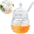 thumbnail image 1 of Honey Jar With Spoon And Lid Glass Heat Resistant Glass Jar Storage Container For Home Kitchen Bee, 1 of 5