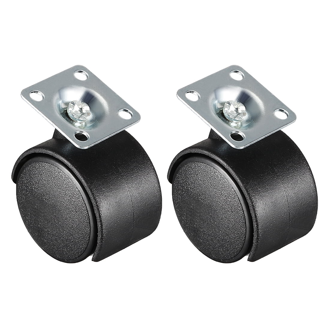 2 Pcs 2 Inch Office Chair Casters Nylon Twin Wheel,Top Plate Mount Swivel Caster