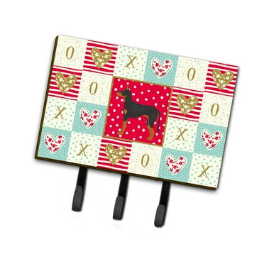 Carolines Treasures CK5862TH68 Manchester Terrier Love Leash or Key Holder Red Triple Hook multicolor