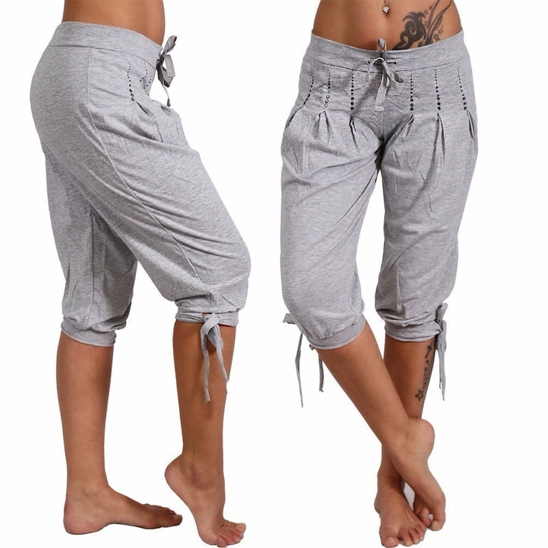 Women Harem Yoga Pants High Waist Calf 