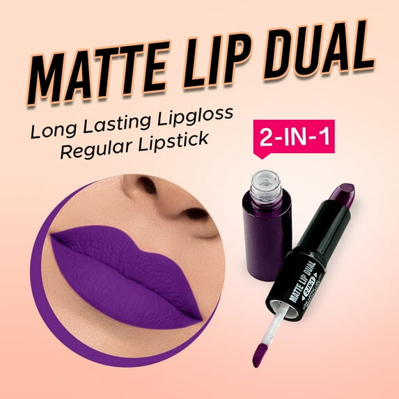 Ebo Matte Lip Dual Lipstick & Matte Finish Lipgloss Long Lasting MDL24 Dark Plum