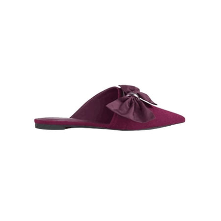 

Daeful Womens Bowknot Suede Mule Slide Slipper Slip On Bow Knotted Breathable Flat Shoes