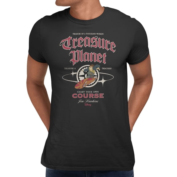 Disney Treasure Planet Chart Your Course Men's T Shirt (Black, S-XXXL)