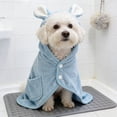 thumbnail image 5 of Pet Hooded Bathrobe for Dogs Cats Fast Dry Towel Wrap with Elastic Strap Breathable Soft Drying Coat for Home Travel Grooming, 5 of 7