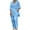 Blue, variant on ibuvkizy Two Piece Sets for Women Summer Casual Outfit Sets,Women Jogger Outfit Plus Size,Women's Solid Turndown Collar Long Sleeve Pullover Shirt Tops + Pants Trousers Set