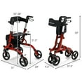 thumbnail image 7 of Folding Aluminum Rollator Walker with 8-inch Wheels and Seat, 7 of 7