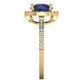 thumbnail image 3 of Halo Engagement Ring for Women - 1.8ct Simulated Blue Sapphire in 14K Yellow Gold Promise Ring, 3 of 6