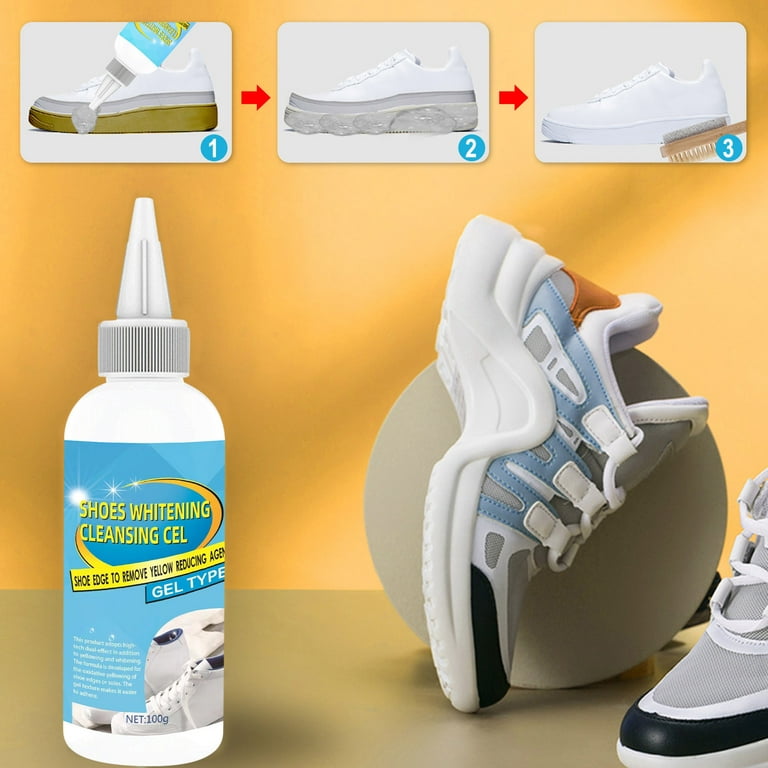 White Shoes Cleaner Kit Whitening Gel Shoe Dirt & Yellow Cleaning Foam  Cleaner