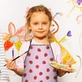 thumbnail image 2 of Red Strawberry Plants Fruit Pink Pattern Kids Aprons for Girls and Boys,Adjustable Neck Strap Toddler Aprons for Kids Cooking Baking, 2 of 6