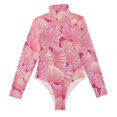 thumbnail image 2 of Shells Pink Women's Mock Turtle Neck Long Sleeve Tops Bodysuit Jumpsuit One Piece Leotards Shirt, 2 of 8