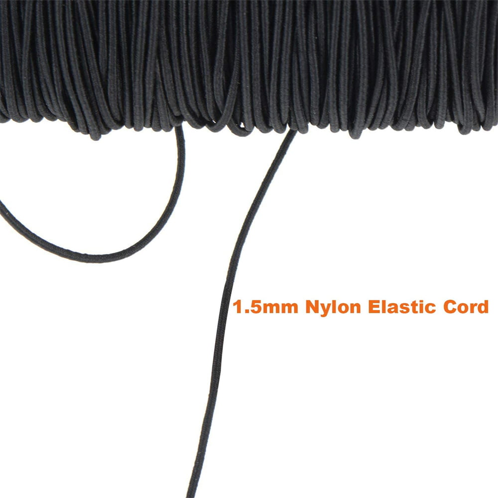 Senkary 0.8 mm Elastic String Cord Elastic Thread Beading String Cord for Jewelry Making Bracelets Beading, 109 Yards, Black