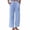 Light Blue, variant on Oiangi Womens Pants Elastic Waist Button Gauze Pant Straight Leg Boho Pockets Trousers for Summer Vacation Gray XL