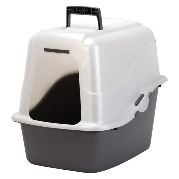 Petmate Deluxe Covered Cat Litter Box Set With Microban, Jumbo