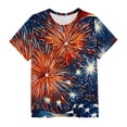 thumbnail image 6 of Amidoa Girls Short Sleeve Summer Independence Day Crewneck Graphic T Shirts Casual Kids Tops Orange Size 8, 6 of 6