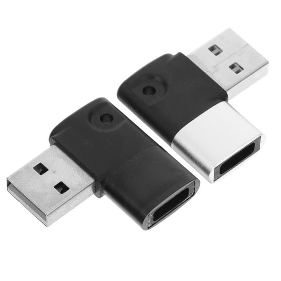 HEATSHAKING 2pcs right angle usb c adapter USB Elbow Converters Aluminum Alloy Black 90 Degree Connection Technology Users