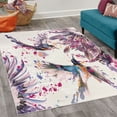thumbnail image 2 of Hummingbird Decorative Rug, Art Lily Flowers Birds and Color Splashes in Watercolor Painting Style, Quality Carpet for Bedroom Dorm and Living Room, 6 Sizes, Pale Lilac, by Ambesonne, 2 of 4