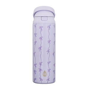 TAL Insulated Water Bottle 24oz Purple Bows 2-in-1 Lid