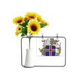 thumbnail image 1 of Islandia Europa emblema nacional Tarjeta de bendición de jarrón de girasol artificial, 1 of 3