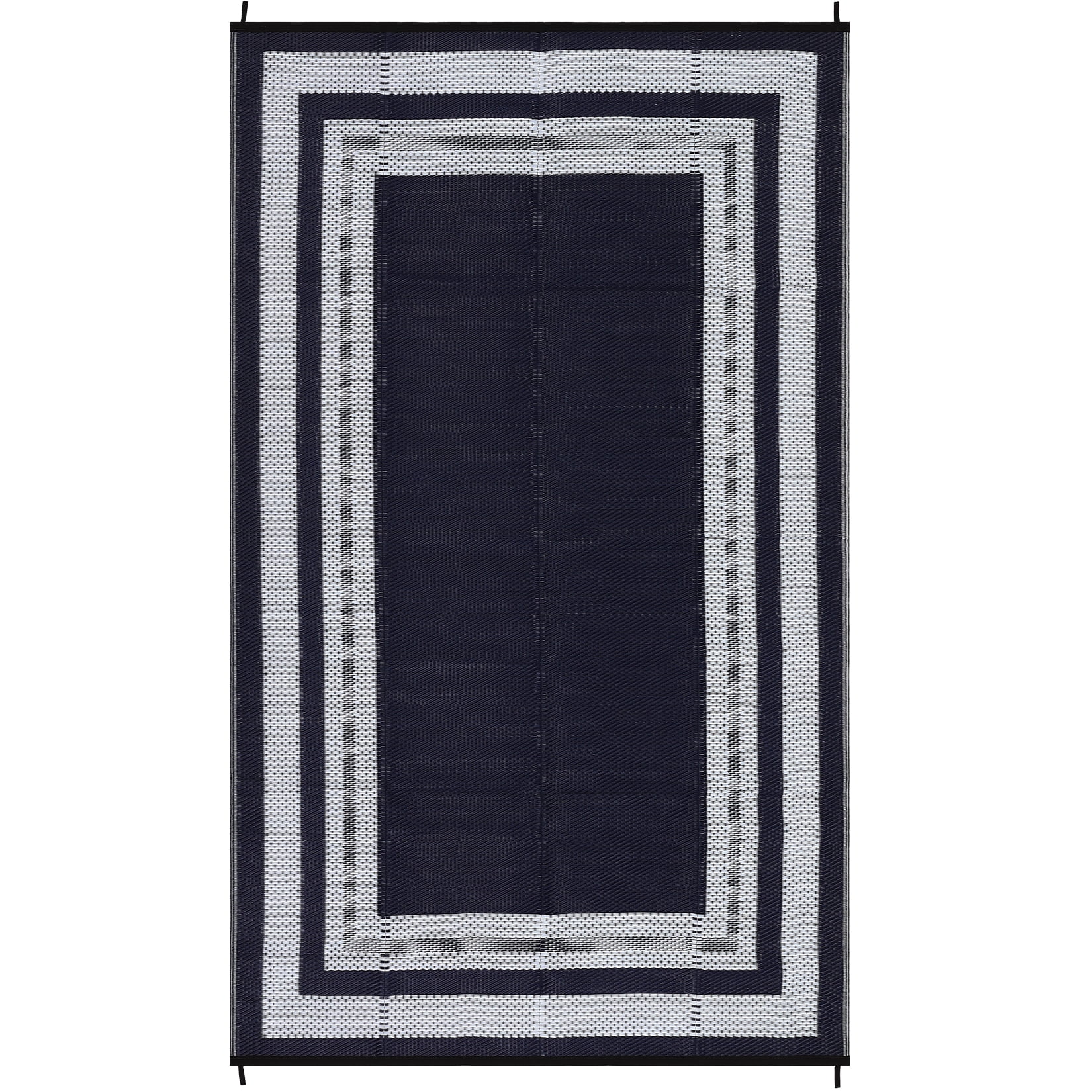GlowSol 9'x18' Outdoor Rug for Patio Waterproof Reversible Plastic Camping Rugs for Rv Porch Deck Camper Balcony Backyard, Dark Blue