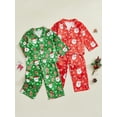 thumbnail image 3 of BemeyourBBs Girls Christmas Pajamas Set Santa Claus Print Long Sleeve Tops Pants, 3 of 9