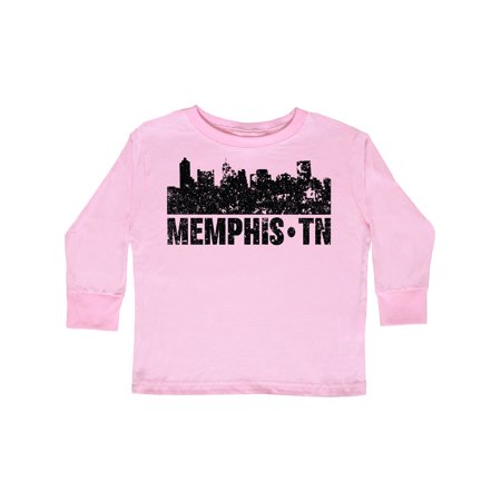 

Inktastic Memphis city Skyline with Grunge Gift Toddler Boy or Toddler Girl Long Sleeve T-Shirt