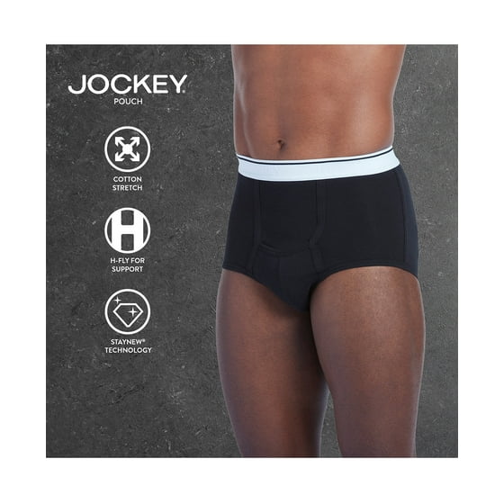 Jockey Jockey Men's 3 Pack Pouch Briefs (Black, M)