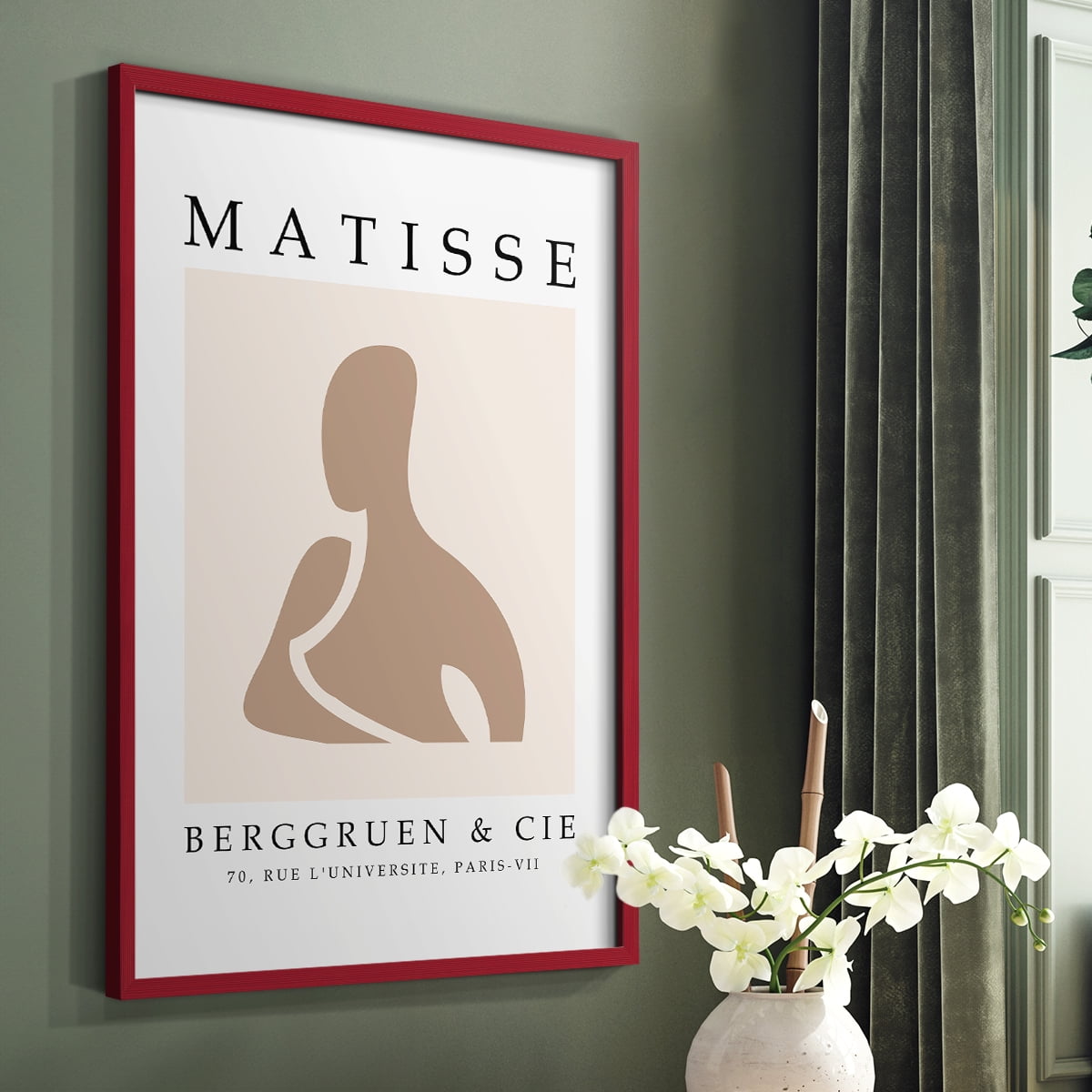 Matisse CCCXL in Red Solid Wood 8 x 10 Framed Print