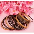 thumbnail image 4 of Sunsoul By Touchstone Indian Fashion Éclat Jet Black Golden Flakes 2dZ. Jewelry Bangle For Women., 4 of 6