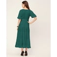 thumbnail image 4 of Moomaya Short Sleeve V Neck Solid Rayon Dress - Women's Casual Tiered Dress, 4 of 9