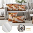 thumbnail image 6 of Orange Maple Leaves Fall Outdoor Waterproof Pillow Covers, Fox Pumpkins Vintage Beige Rustic Decorative Rectangle Throw Pillowcase Sofa Cushion Sham for Patio/Couch/Chair, 20"x12" 2 Pack, 6 of 8