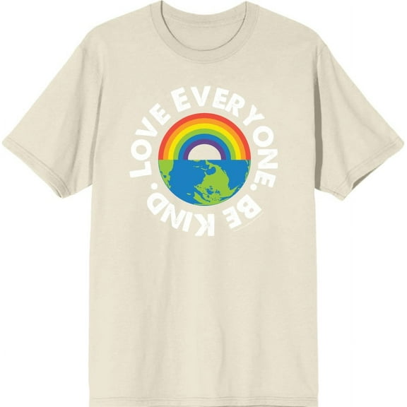 Pride Love Everyone Be Kind Men's Natural Crew Neck Short Sleeve Tee-Medium