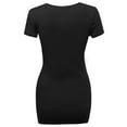 thumbnail image 2 of Women's Basic Solid Scoop Neck Various Color Short Sleeve, 2 of 3
