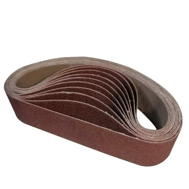 Pack of 10 Alumina Sanding Belts, 80 Grit, 330 x 30 mm, for Grinding and Polishing