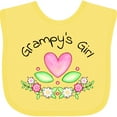 thumbnail image 3 of Inktastic Grampy's Girl Heart Flowers Girls Baby Bib, 3 of 4