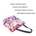 thumbnail image 3 of FORMRS Womens Canvas Tote Bag with Zipper Inner Pocket Shoulder Handbag, Purple Colorful Circles, 3 of 7