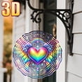 thumbnail image 2 of HELLOYOUNG Wind Spinner Rainbow Heart with Wings Art Print 360 Rotating Hook, 10 Inch Double Sided DIY Creative Garden Spinner for Yard Decor All Seasons, 2 of 6