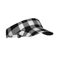 thumbnail image 2 of Daiia White And Black Plaid Pattern Sport Sun Visor Hats Visor Cap Adjustable Empty Top Baseball Cap Cotton Ball Caps for Women and Men, 2 of 8