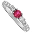 thumbnail image 3 of Classic Art Deco 1.5 Carat Red Ruby Moissanite Diamond Engagement Ring in 10k White Gold, 3 of 4