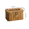 thumbnail image 3 of Woven Tissue Box Holder 3-Pack | Beige Straw Storage Box for Living Room Coffee Table, Multifunctional Tabletop Organizer for Bathroom Bedroom Office | Handmade Plastic Basket with Lid, 3 of 6