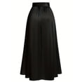 thumbnail image 5 of Women's Vintage Style Midi Skirt with Hidden Side Pockets and Flared Hem, Soft Stretch Fabric for All Day Comfort Black L, 5 of 7