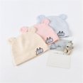 thumbnail image 1 of New Adorable Baby Cotton Knit Hats Newborn Toddler Kids Boys Girls Unisex Hat Lovely Rabbit Ear Hats 0-6 MonthsBeige He Qiyong unisex, 1 of 1