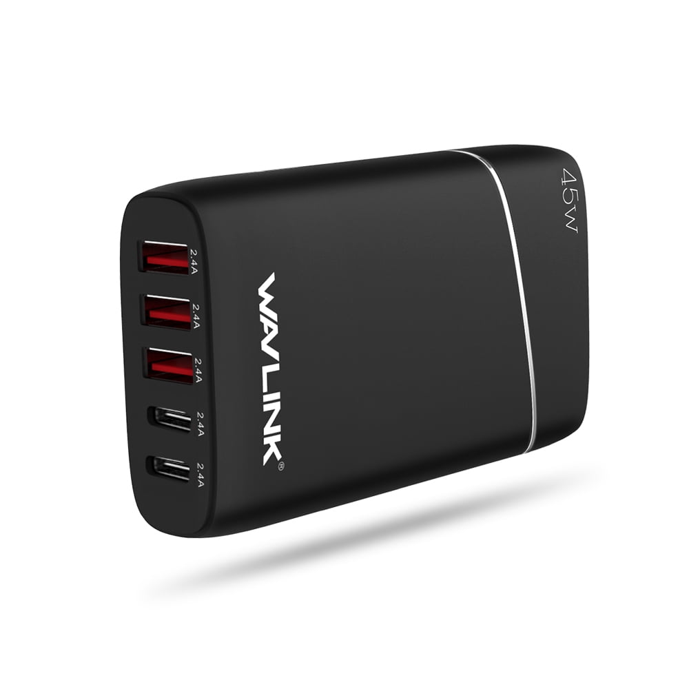 Wavlink 50W/12A 5Port USBC Charger Quick Charge 3.0 Desktop Charging
