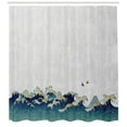 thumbnail image 3 of Ambesonne Japanese Wave Shower Curtain, Aquatic Swirls, 69"Wx75"L, Grey Blue Cream, 3 of 3