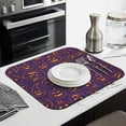 thumbnail image 3 of Halloween Orange Pumpkins on Purple Dish Drying Mat for Kitchen 1 Pack, Ultra Absorbent Microfiber Dishes Drainer Mats,16x18in(41x46cm), 3 of 6