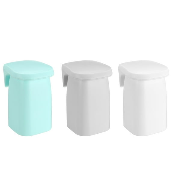 Magnetic Toothbrush Cup Set of 3, Plastic Wall Mounted Mouthwash Cup Holder Tooth Brushing Cups Fast Draining Drill-Free for Bathroom Family Household Organizer