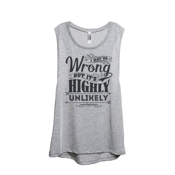 Thread Tank Highly Unlikely Women's Sleeveless Muscle Tank Top Sport Grey Small