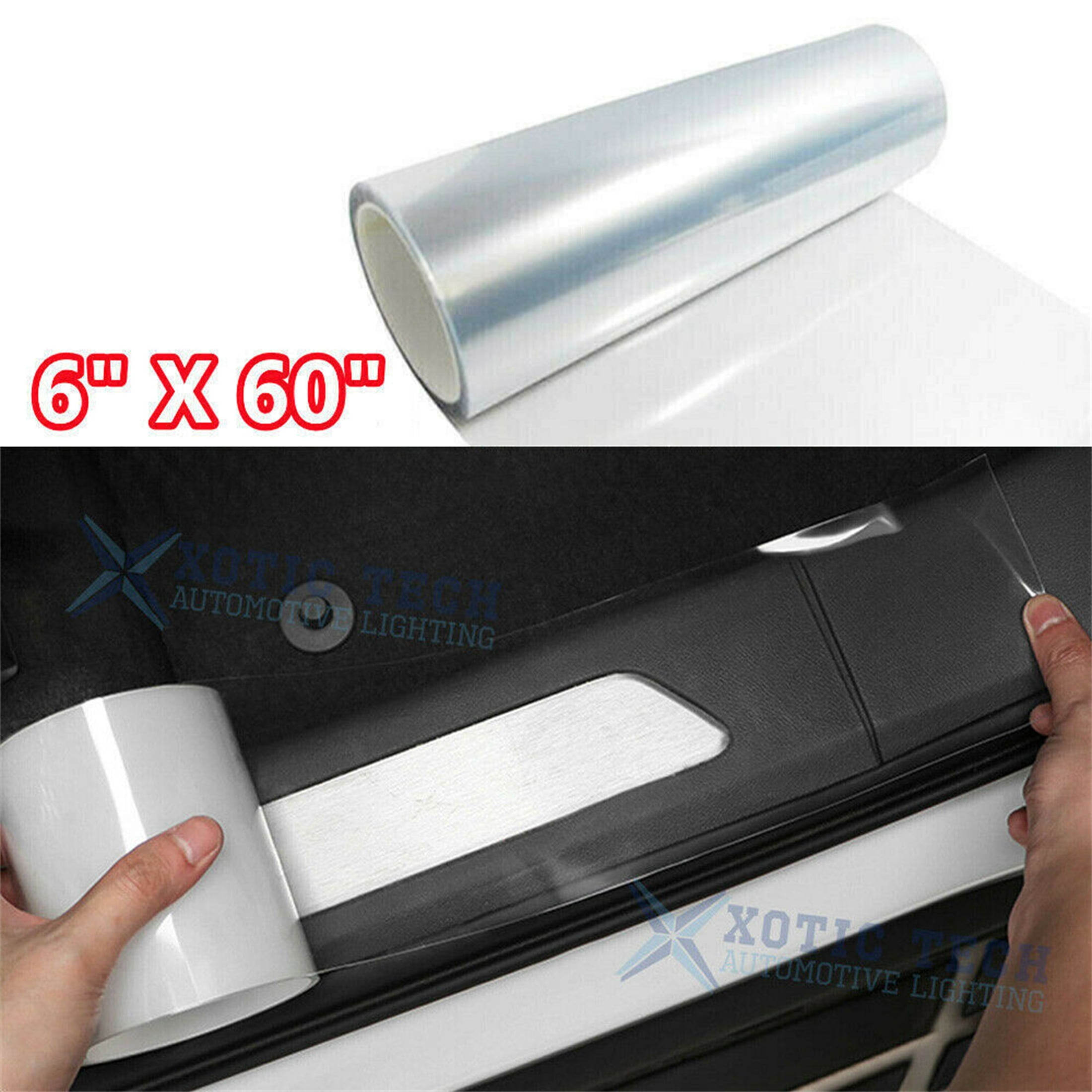Universal Clear Door Sill Edge Paint Protection Vinyl Cover Film Sheet