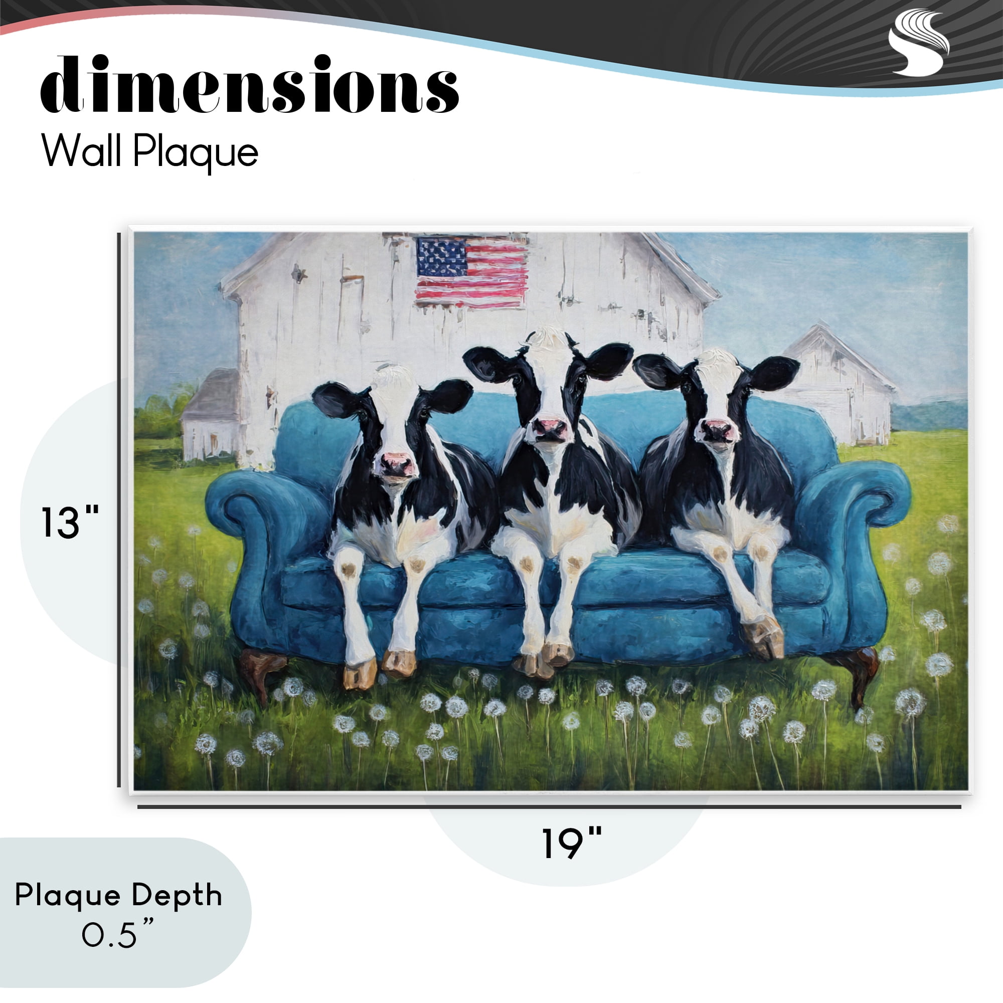 Stupell Industries Barnyard Sofa Sisters Wall Plaque Art, design by Tina LeCour