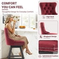 thumbnail image 5 of Swivel Counter Height Bar Stools Set of 2, LEGAHOME Farmhouse Velvet Bar Stools with Back for 34–38" Kitchen Island, Armless Wooden Bar Chairs for Home Bar, Wine Red (Set of 2), 5 of 9