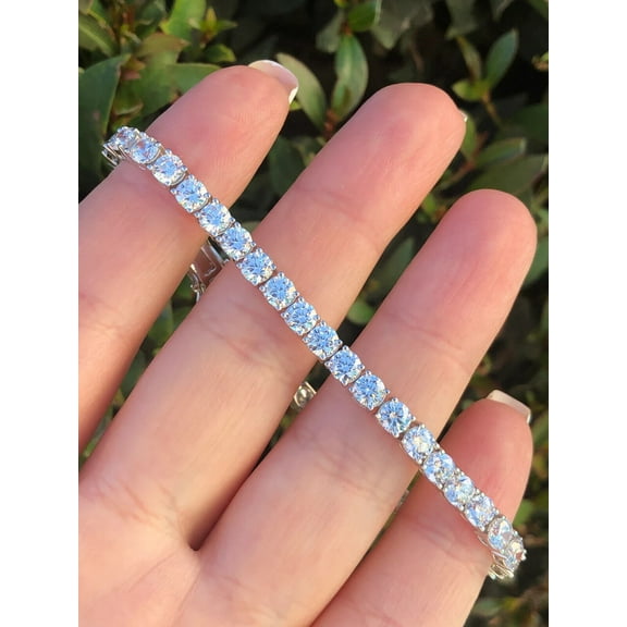 3MM 9Ct Round Cut Lab-Created Diamond Women Tennis Bracelet 14k White Gold Plated